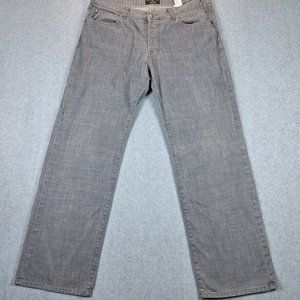 Armani Jeans Mens 40x32 Gray Straight Leg Button Fly Casual Designer